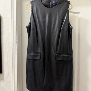 GAP Black Faux Leather Dress